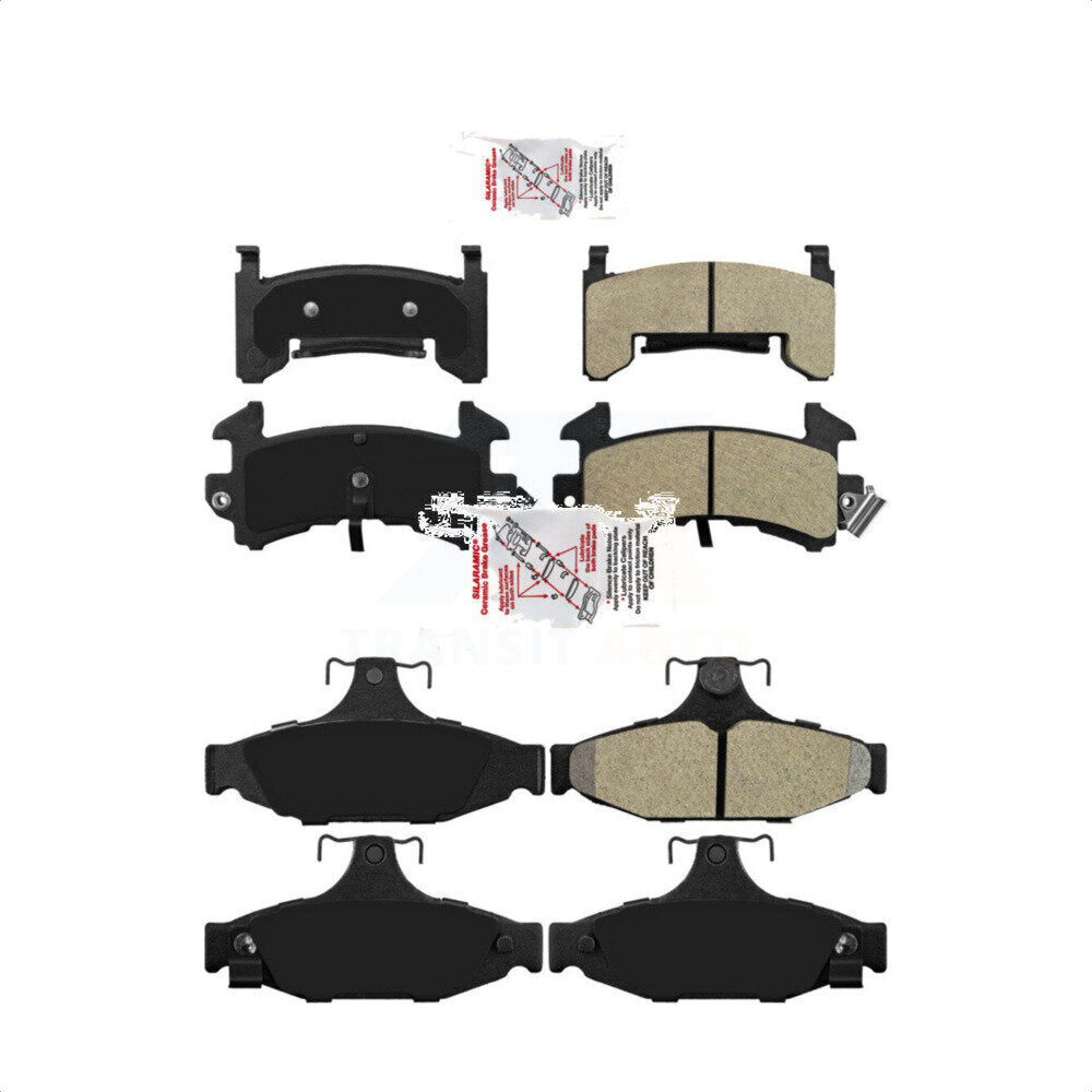 AmeriBRAKES Front Rear Semi-Metallic Disc Brake Pads Kit For 1989-1992 Chevrolet Camaro rear brakes 1LE Performance Option KNF-100482