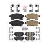 AmeriBRAKES Front Rear Ceramic Disc Brake Pads Kit For 2013 Cadillac ATS With 300mm Diameter Rotor KNF-100485