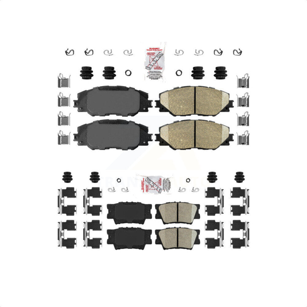 AmeriBRAKES Front Rear Ceramic Disc Brake Pads Kit For Toyota RAV4 Matrix Pontiac Vibe KNF-100504