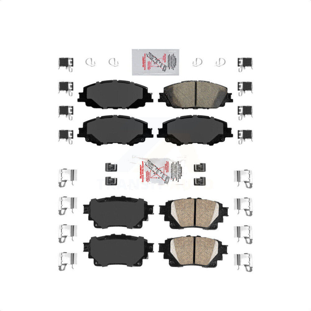 AmeriBRAKES Front Rear Ceramic Disc Brake Pads Kit For Toyota Corolla With Electric Parking KNF-100510