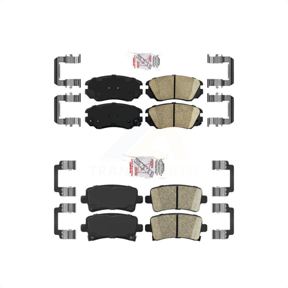 AmeriBRAKES Front Rear Ceramic Disc Brake Pads Kit For Chevrolet Malibu Buick Impala LaCrosse Regal Limited Saab 9-5 Allure KNF-100610