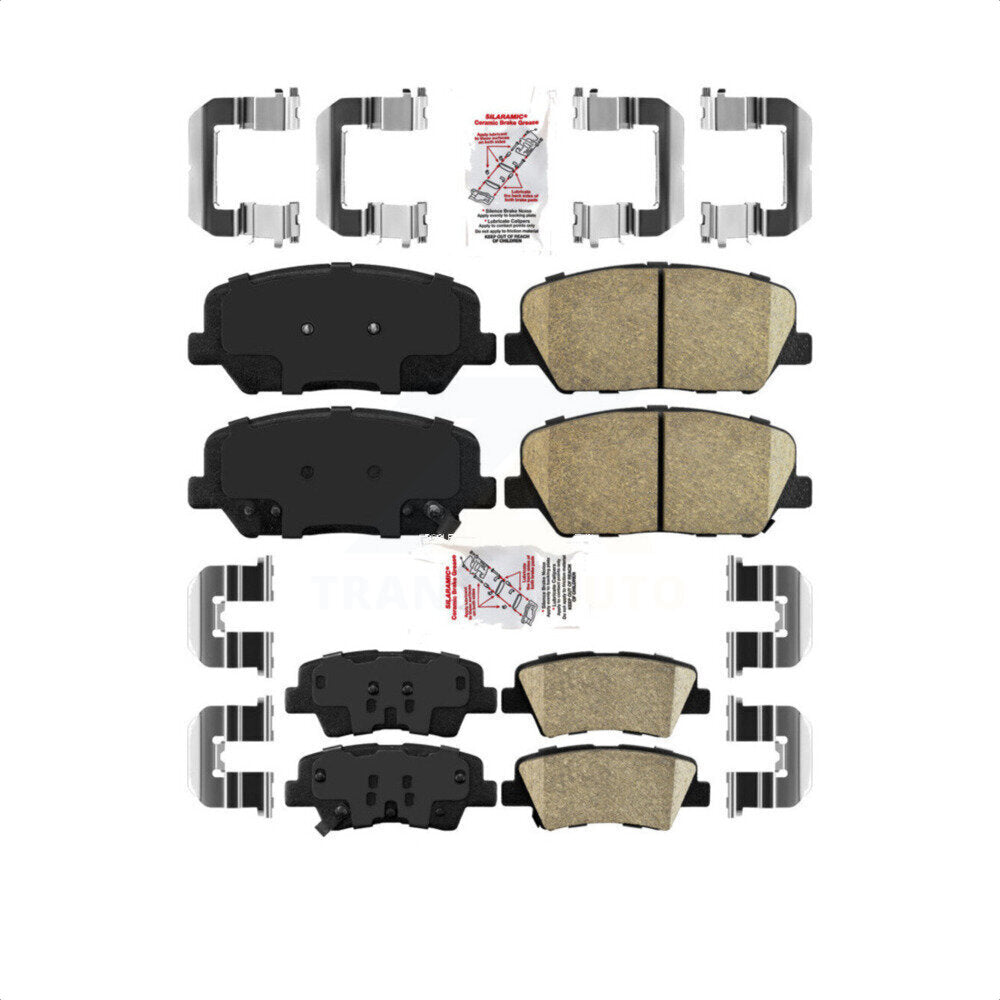 AmeriBRAKES Front Rear Ceramic Disc Brake Pads Kit For Kia Optima Hyundai Veloster Forte Koup KNF-100634