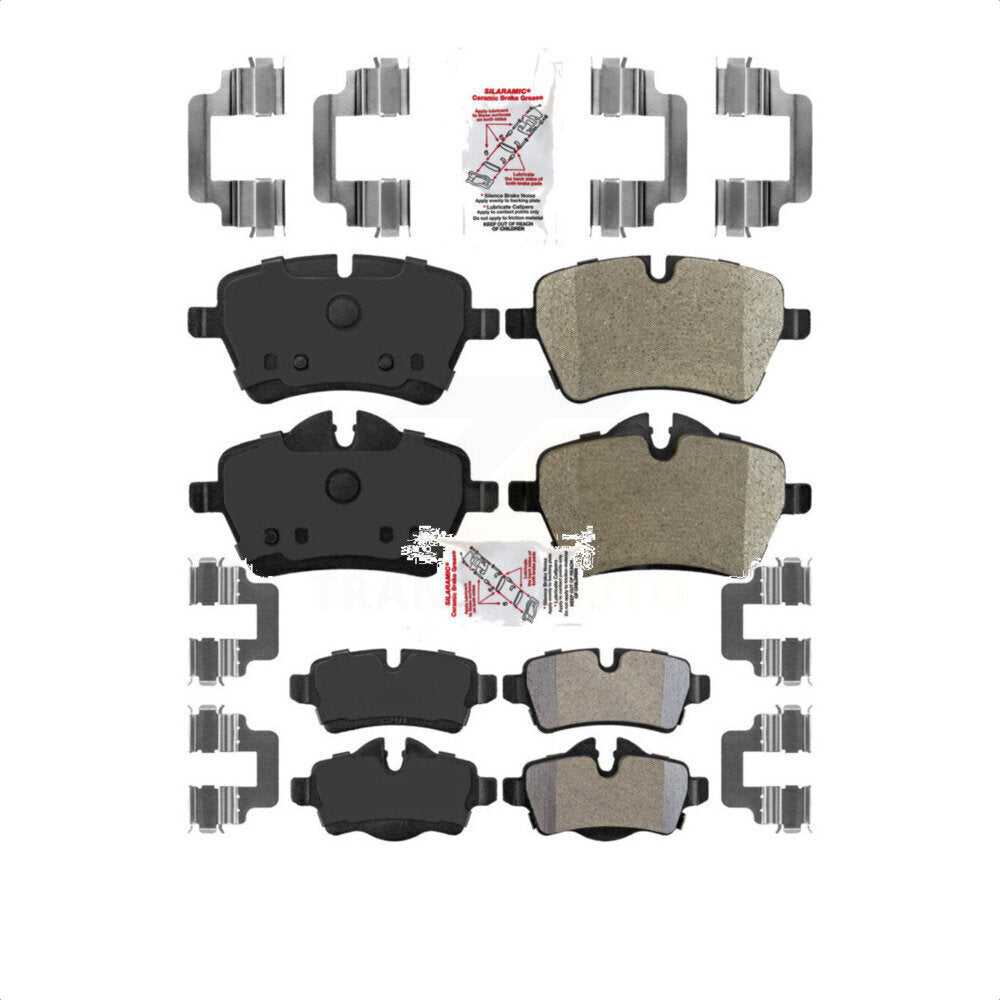 AmeriBRAKES Front Rear Semi-Metallic Disc Brake Pads Kit For Mini Cooper With 294mm Diameter Rotor KNF-100676