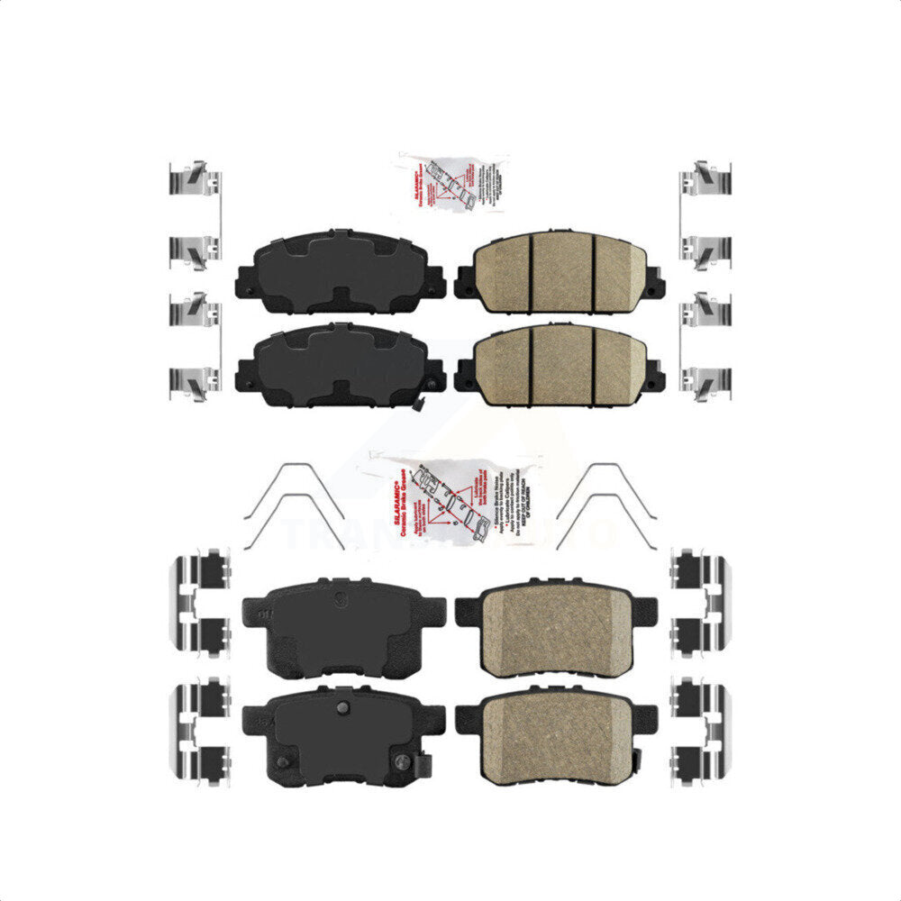 AmeriBRAKES Front Rear Ceramic Disc Brake Pads Kit For Honda Accord KNF-100692