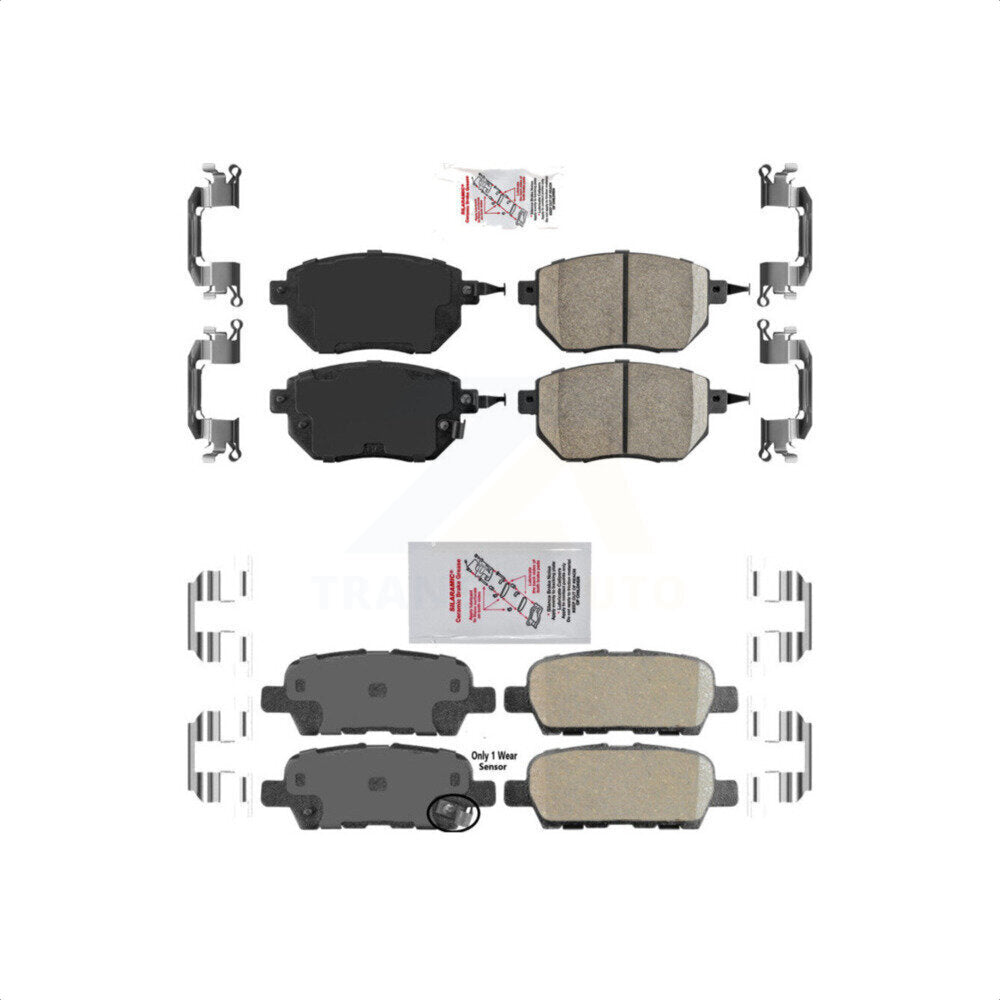 AmeriBRAKES Front Rear Ceramic Disc Brake Pads Kit For Nissan Altima Murano Maxima INFINITI FX35 FX45 KNF-100712