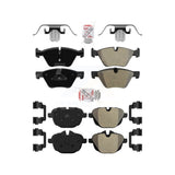 AmeriBRAKES Front Rear Semi-Metallic Disc Brake Pads Kit For BMW 528i xDrive KNF-100745