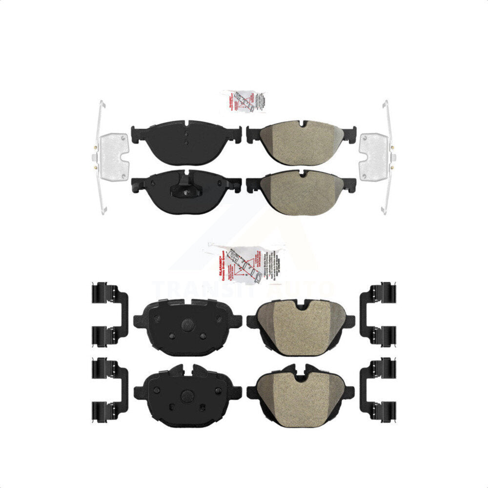 AmeriBRAKES Front Rear Semi-Metallic Disc Brake Pads Kit For 2012-2013 BMW 528i xDrive With Performance Brakes KNF-100746