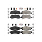 AmeriBRAKES Front Rear Semi-Metallic Disc Brake Pads Kit For 2005-2007 Ford F-350 Super Duty With Dual Wheels KNF-100816
