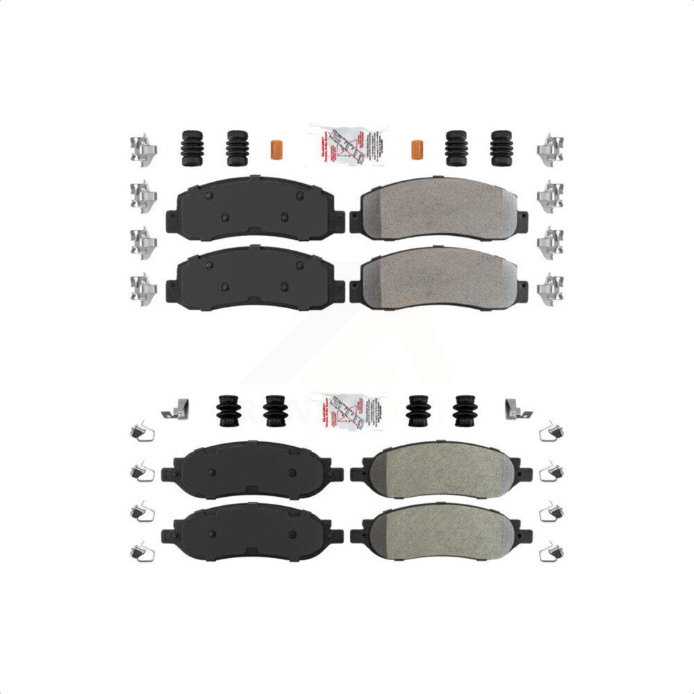 AmeriBRAKES Front Rear Semi-Metallic Disc Brake Pads Kit For 2005-2007 Ford F-250 Super Duty F-350 KNF-100819