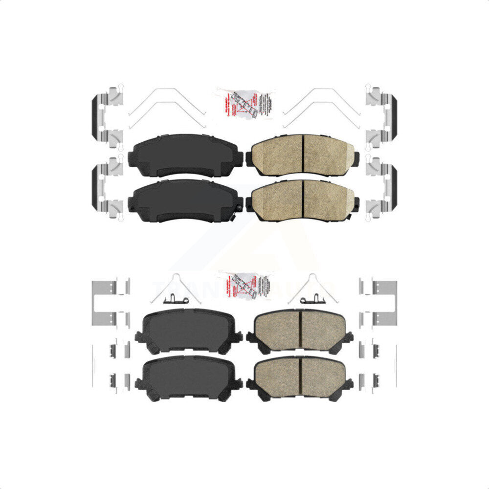 AmeriBRAKES Front Rear Ceramic Disc Brake Pads Kit For 2019-2022 Honda Passport KNF-100876