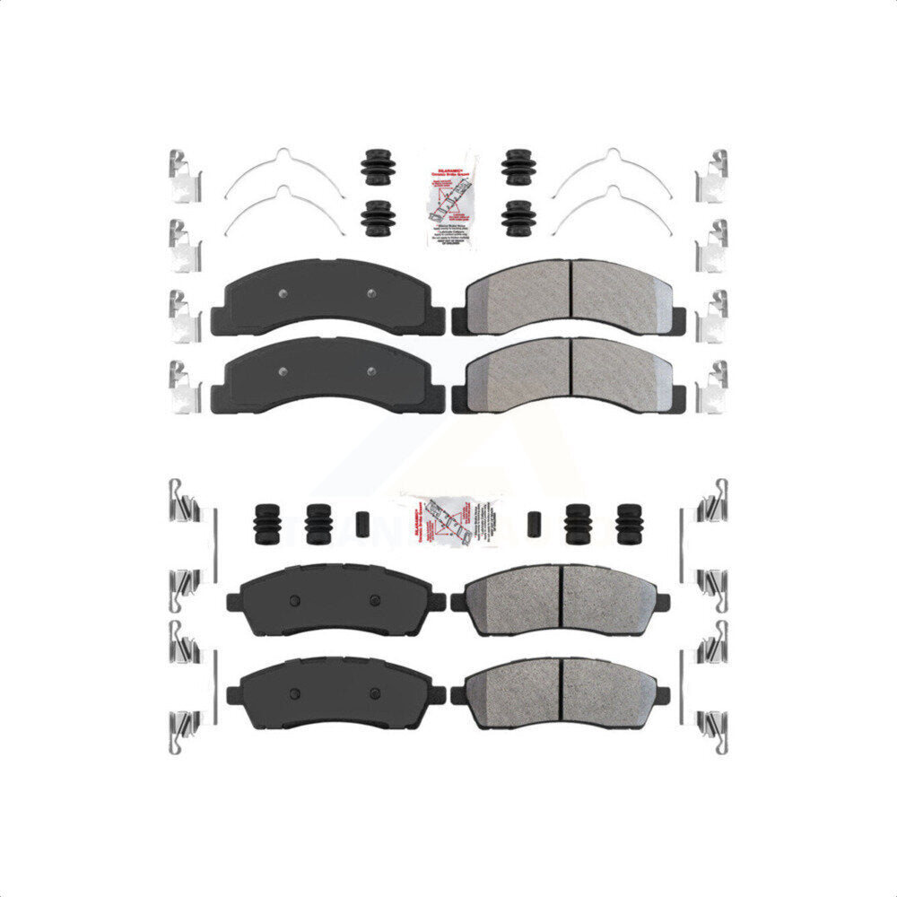 AmeriBRAKES Front Rear Semi-Metallic Disc Brake Pads Kit For Ford F-250 Super Duty F-350 Excursion KNF-100952
