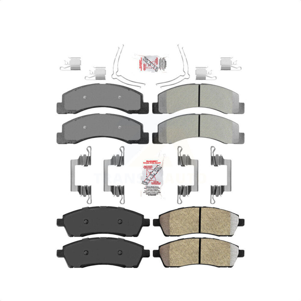 AmeriBRAKES Front Rear Semi-Metallic Disc Brake Pads Kit For Ford F-250 Super Duty F-350 Excursion KNF-100955