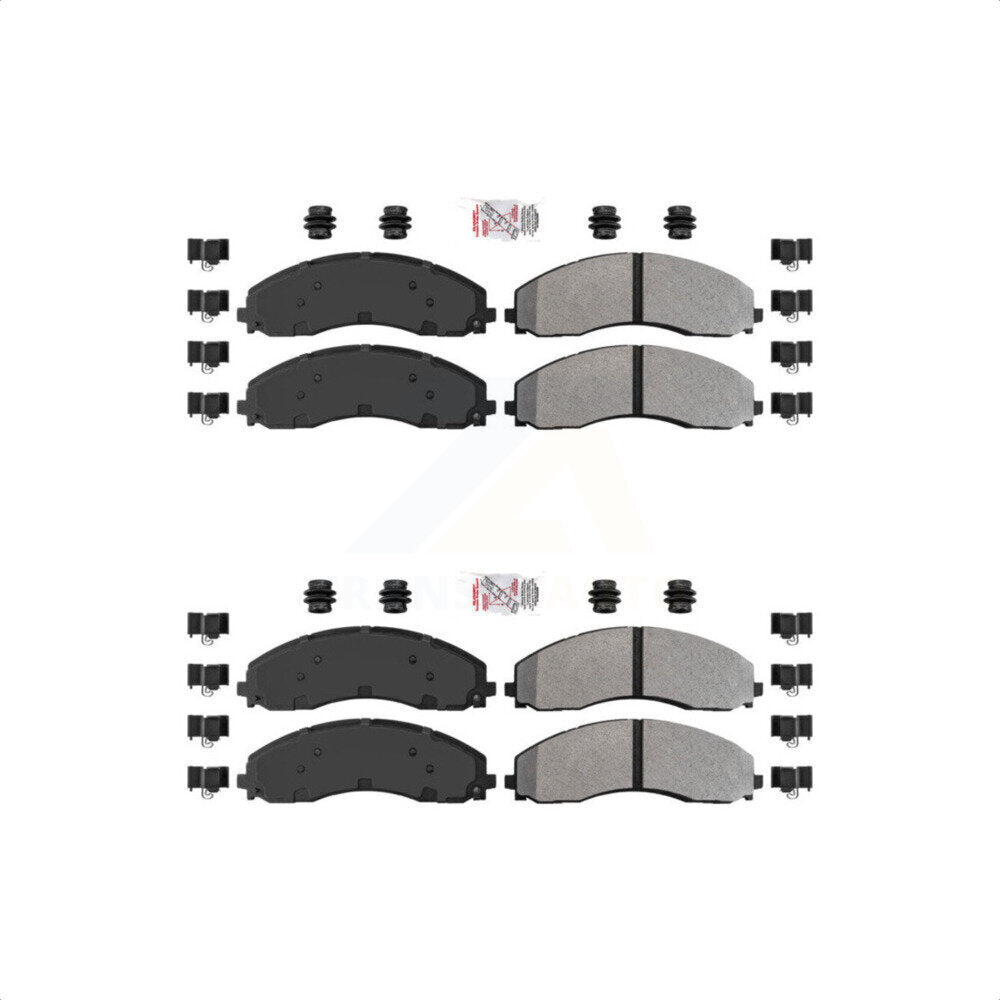 AmeriBRAKES Front Rear Semi-Metallic Disc Brake Pads Kit For Ford F-450 Super Duty F-550 F-600 KNF-100989