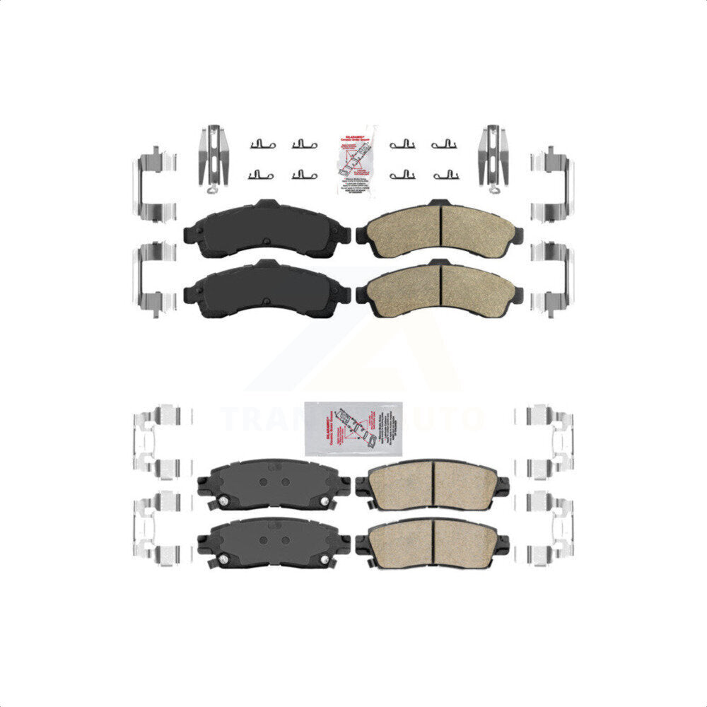 AmeriBRAKES Front Rear Ceramic Disc Brake Pads Kit For Chevrolet Trailblazer GMC Envoy EXT XL Buick Rainier Oldsmobile Bravada XUV SSR Isuzu Ascender Saab 9-7x KNF-101029