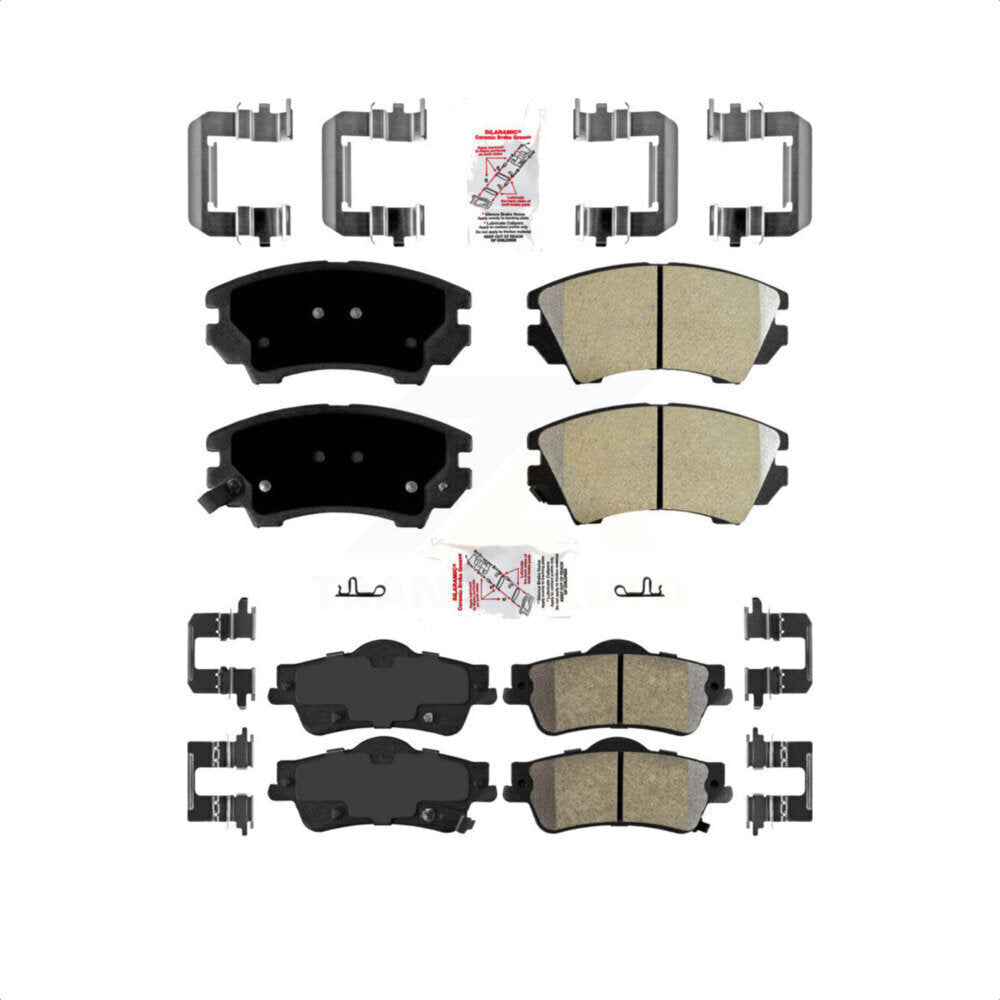 AmeriBRAKES Front Rear Semi-Metallic Disc Brake Pads Kit For 2011-2017 Chevrolet Caprice Police KNF-101047