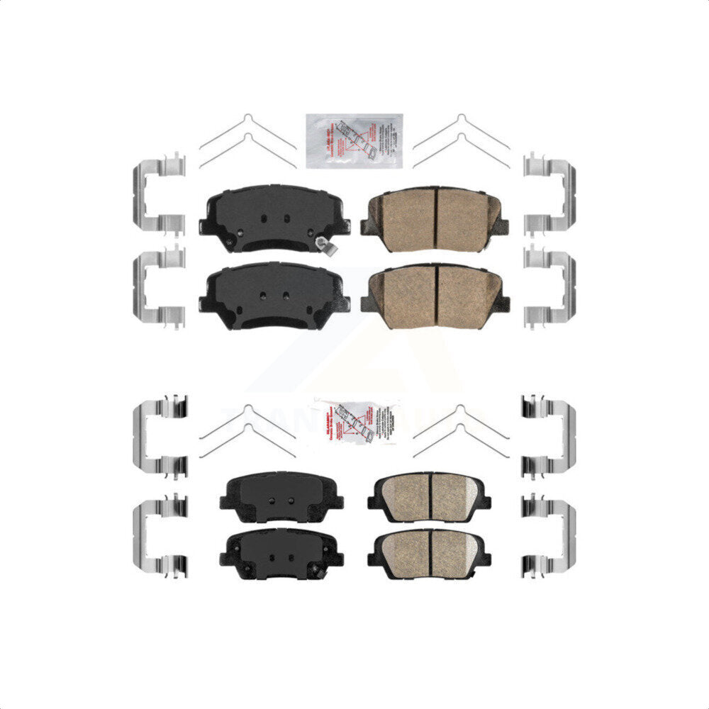 AmeriBRAKES Front Rear Ceramic Disc Brake Pads Kit For Kia Sorento Hyundai Santa Fe Sport KNF-101070