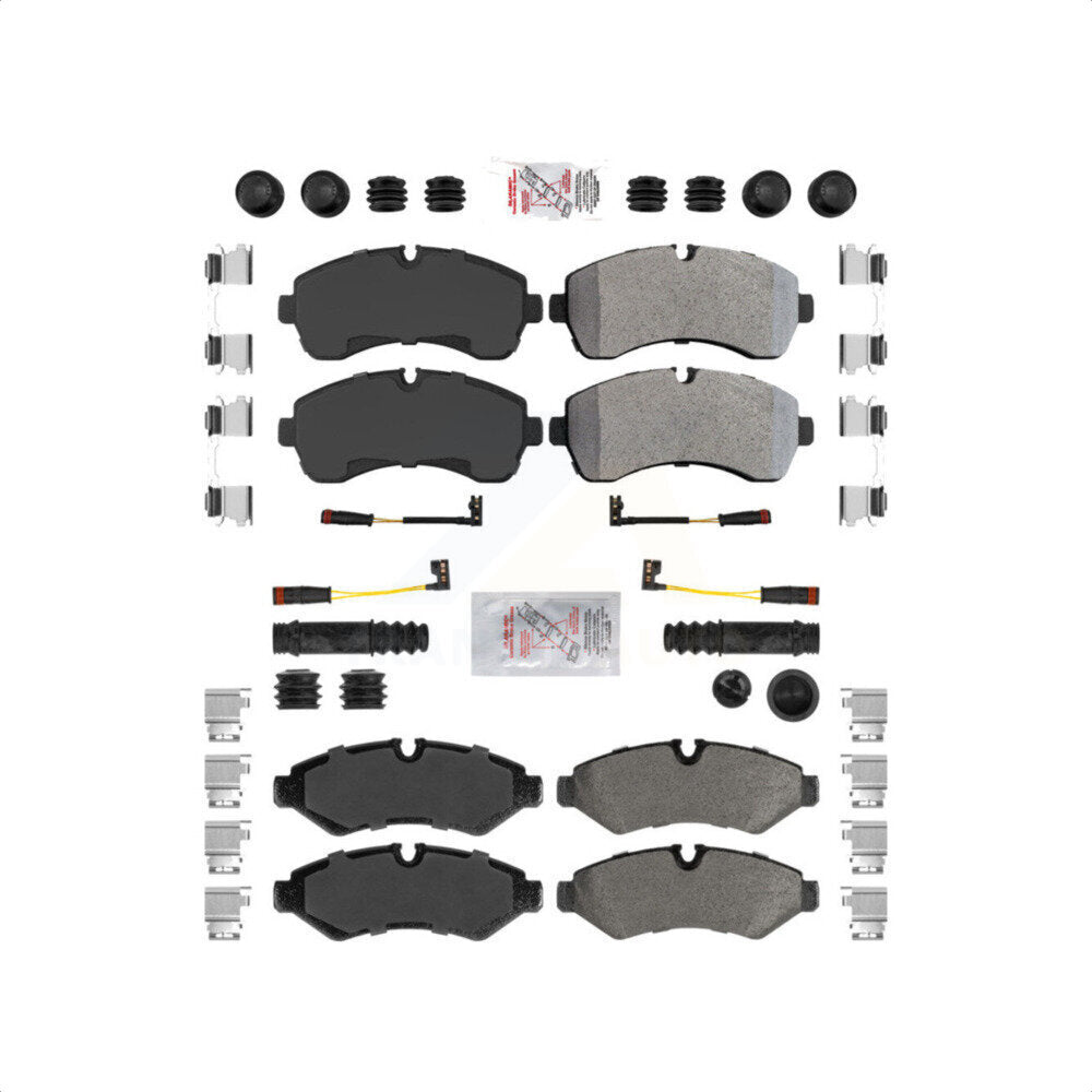 AmeriBRAKES Front Rear Semi-Metallic Disc Brake Pads Kit For Mercedes-Benz Sprinter 3500 2500 Freightliner 1500 3500XD KNF-101101
