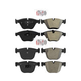 AmeriBRAKES Front Rear Semi-Metallic Disc Brake Pads Kit For BMW 750Li M3 650i 535i 745Li 550i 750i 745i 645Ci 545i 760Li 1 Series M 760i KNF-101102