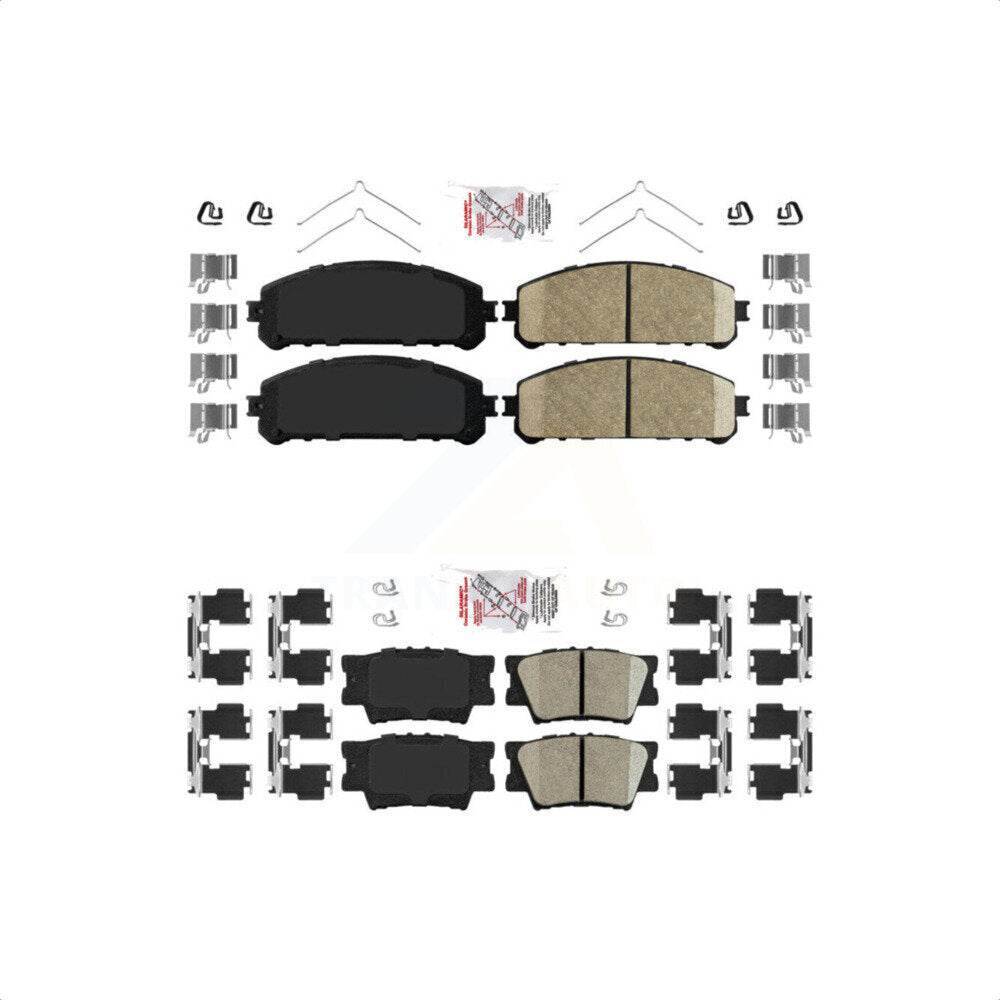 AmeriBRAKES Front Rear Ceramic Disc Brake Pads Kit For 2022 Toyota Camry TRD With Manual Parking KNF-101123