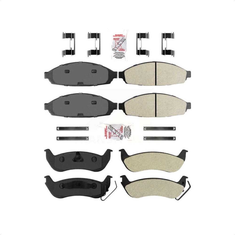 AmeriBRAKES Front Rear Semi-Metallic Disc Brake Pads Kit For Ford Crown Victoria Mercury Grand Marquis Lincoln Town Car Marauder KNF-101133