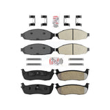 AmeriBRAKES Front Rear Semi-Metallic Disc Brake Pads Kit For 2003-2010 Lincoln Town Car Limousine KNF-101134