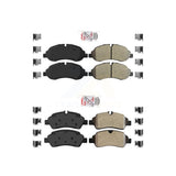 AmeriBRAKES Front Rear Semi-Metallic Disc Brake Pads Kit For Ford Transit-250 Transit-350 Transit-150 HD KNF-101135
