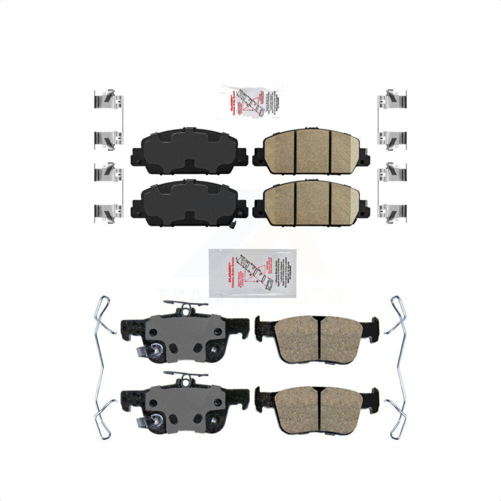 AmeriBRAKES Front Rear Ceramic Disc Brake Pads Kit For Honda Accord KNF-101142