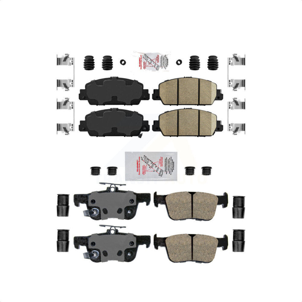 AmeriBRAKES Front Rear Ceramic Disc Brake Pads Kit For Honda Accord KNF-101143