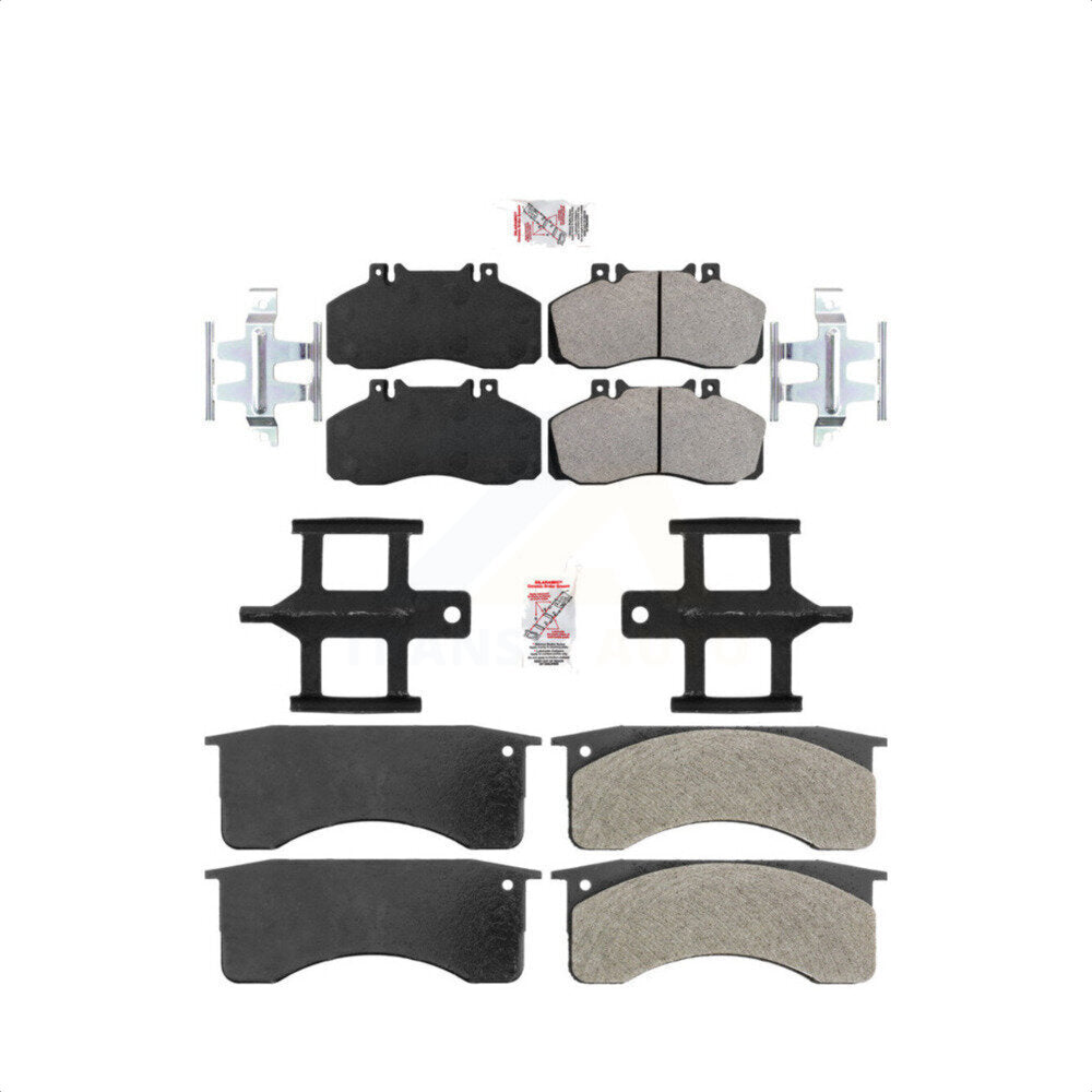 AmeriBRAKES Front Rear Semi-Metallic Disc Brake Pads Kit For 2005-2010 Hino 185 18500lbs GVW KNF-101150