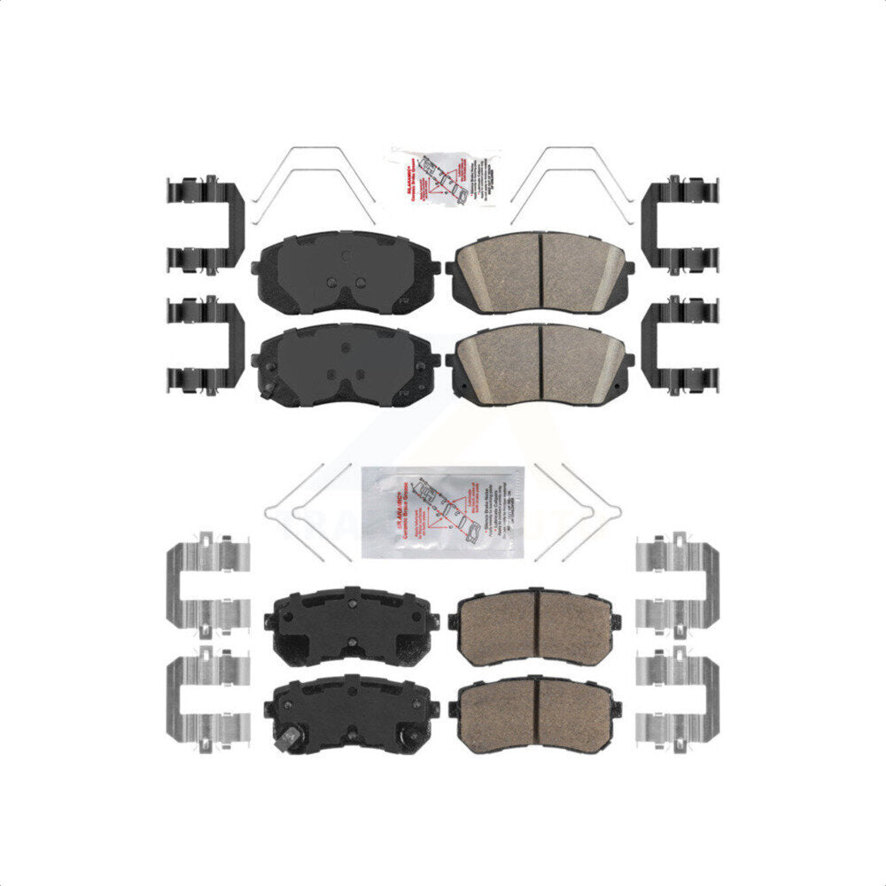 AmeriBRAKES Front Rear Ceramic Disc Brake Pads Kit For Hyundai Kona Kia Seltos KNF-101155
