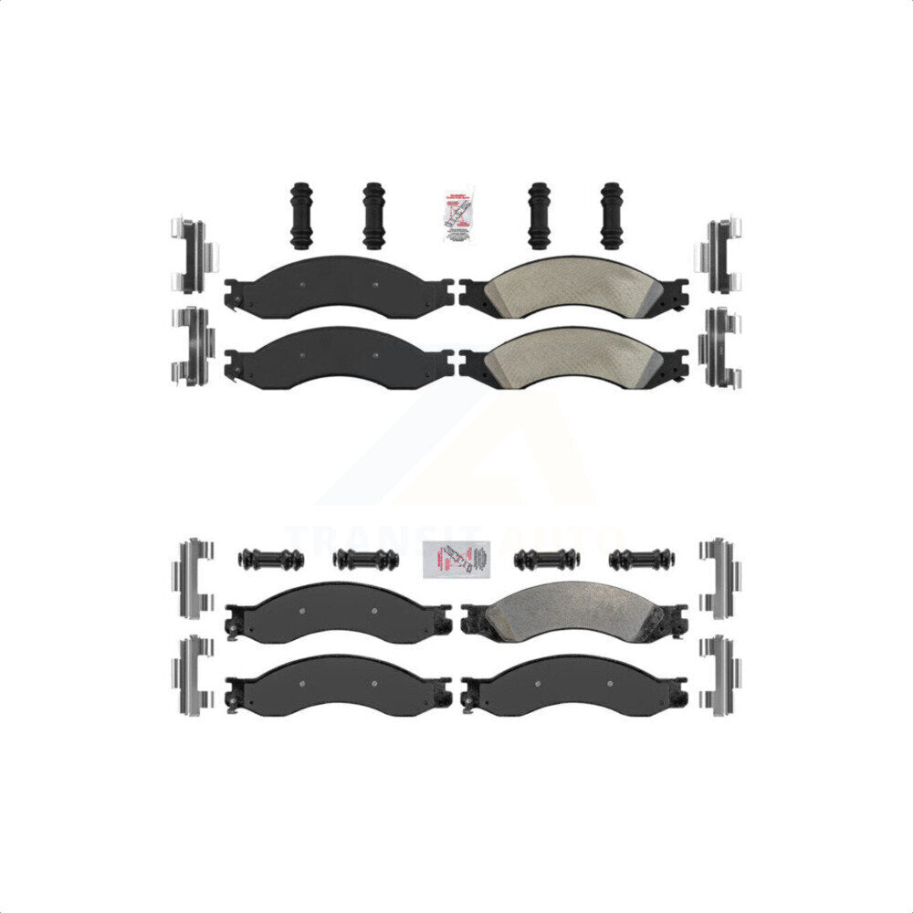 AmeriBRAKES Front Rear Semi-Metallic Disc Brake Pads Kit For 2003-2009 Chevrolet C4500 Kodiak GMC C5500 Topkick 2 Piston Caliper Drum In Hat Parking KNF-101157