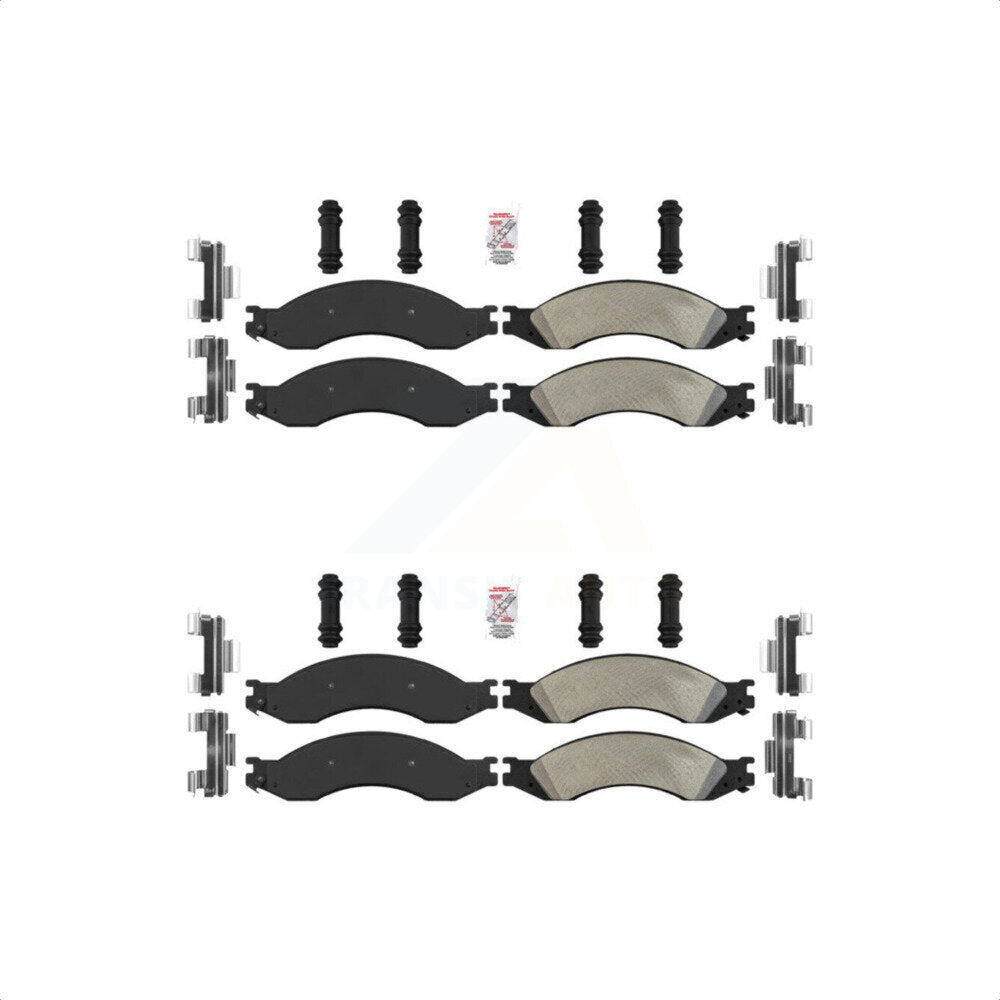AmeriBRAKES Front Rear Semi-Metallic Disc Brake Pads Kit For 2003-2009 Chevrolet C4500 Kodiak GMC C5500 Topkick 2 Piston Caliper Driveline Parking KNF-101158