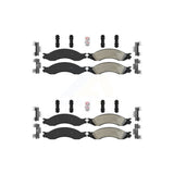 AmeriBRAKES Front Rear Semi-Metallic Disc Brake Pads Kit For 2003-2009 Chevrolet C4500 Kodiak GMC C5500 Topkick 2 Piston Caliper Driveline Parking KNF-101158