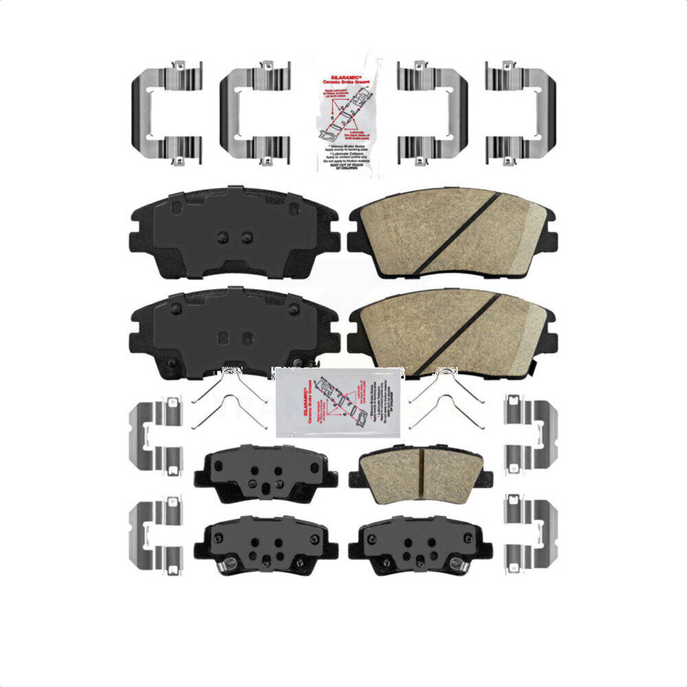 AmeriBRAKES Front Rear Ceramic Disc Brake Pads Kit For Kia Sportage Hyundai Tucson With Electric Parking KNF-101163