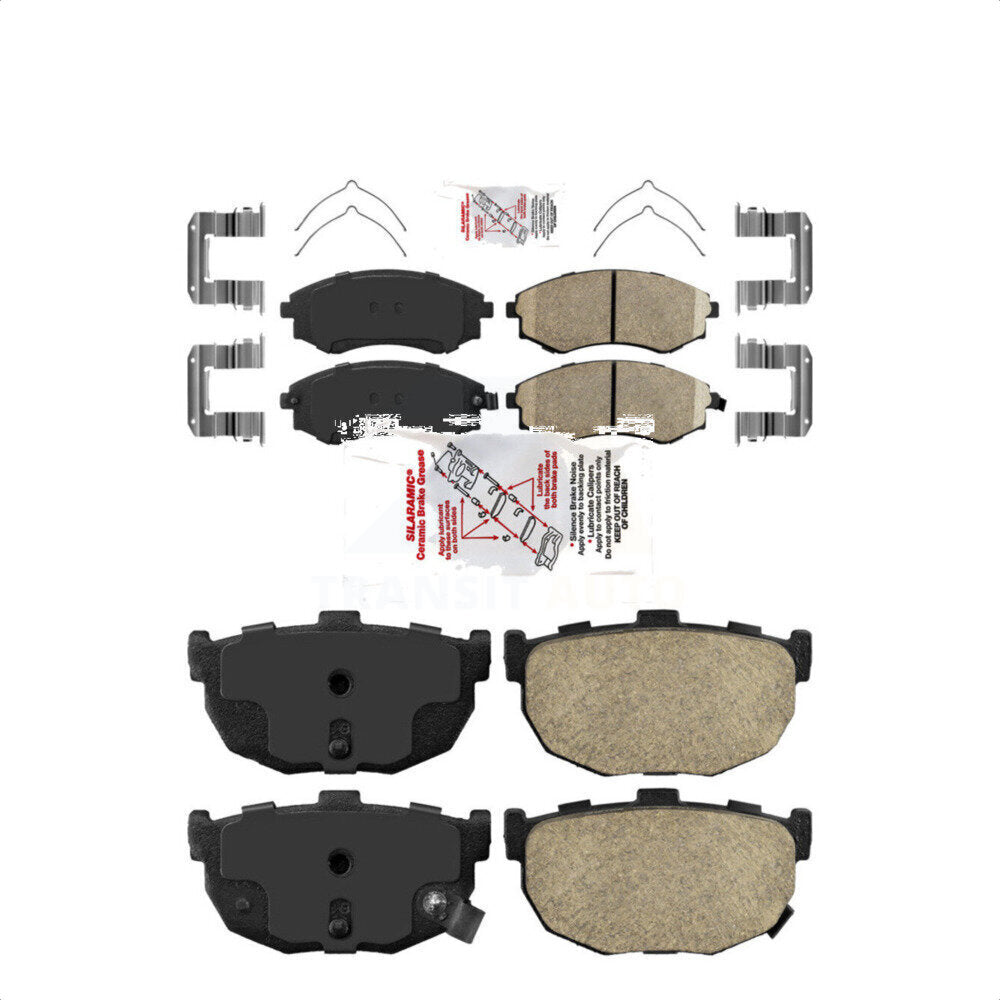 AmeriBRAKES Front Rear Ceramic Disc Brake Pads Kit For Hyundai Elantra Tiburon Nissan Stanza KNF-101229