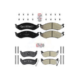 AmeriBRAKES Front Rear Semi-Metallic Disc Brake Pads Kit For Jeep Wrangler TJ KNF-101248