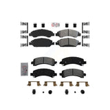 AmeriBRAKES Front Rear Semi-Metallic Disc Brake Pads Kit For 2009-2014 Chevrolet Express 1500 GMC Savana KNF-101259