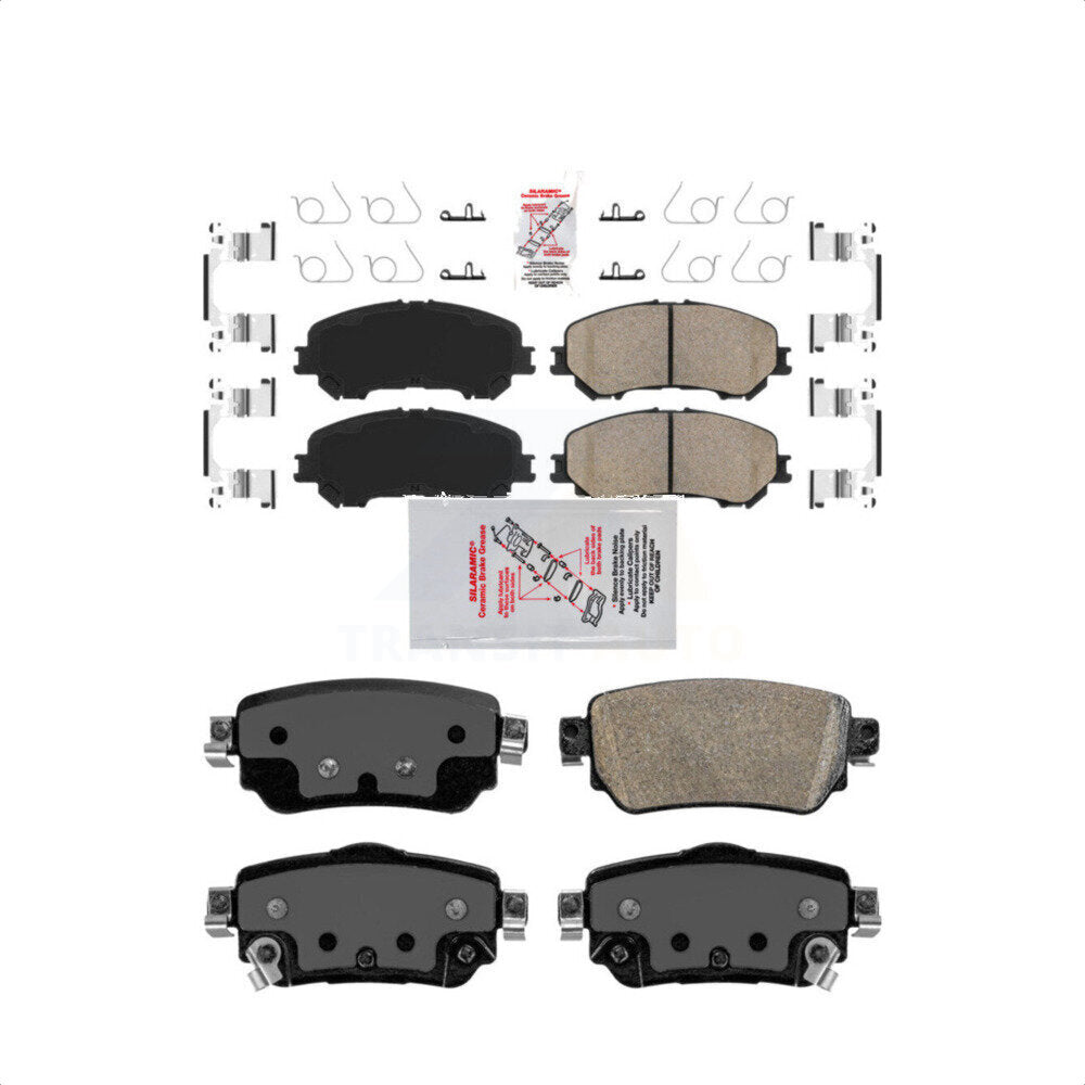 AmeriBRAKES Front Rear Ceramic Disc Brake Pads Kit For Nissan Rogue Sport Qashqai With Electric Parking KNF-101266