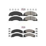 AmeriBRAKES Front Rear Semi-Metallic Disc Brake Pads Kit For Ford E-350 Super Duty E-250 E-150 E-450 Econoline KNF-101313