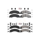 AmeriBRAKES Front Rear Semi-Metallic Disc Brake Pads Kit For Ford E-450 Super Duty KNF-101316