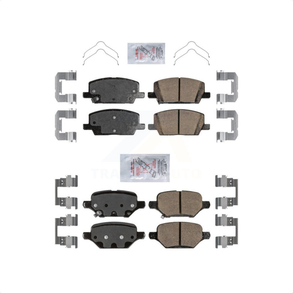 AmeriBRAKES Front Rear Ceramic Disc Brake Pads Kit For 2018-2022 Chevrolet Trax Buick Encore KNF-101328