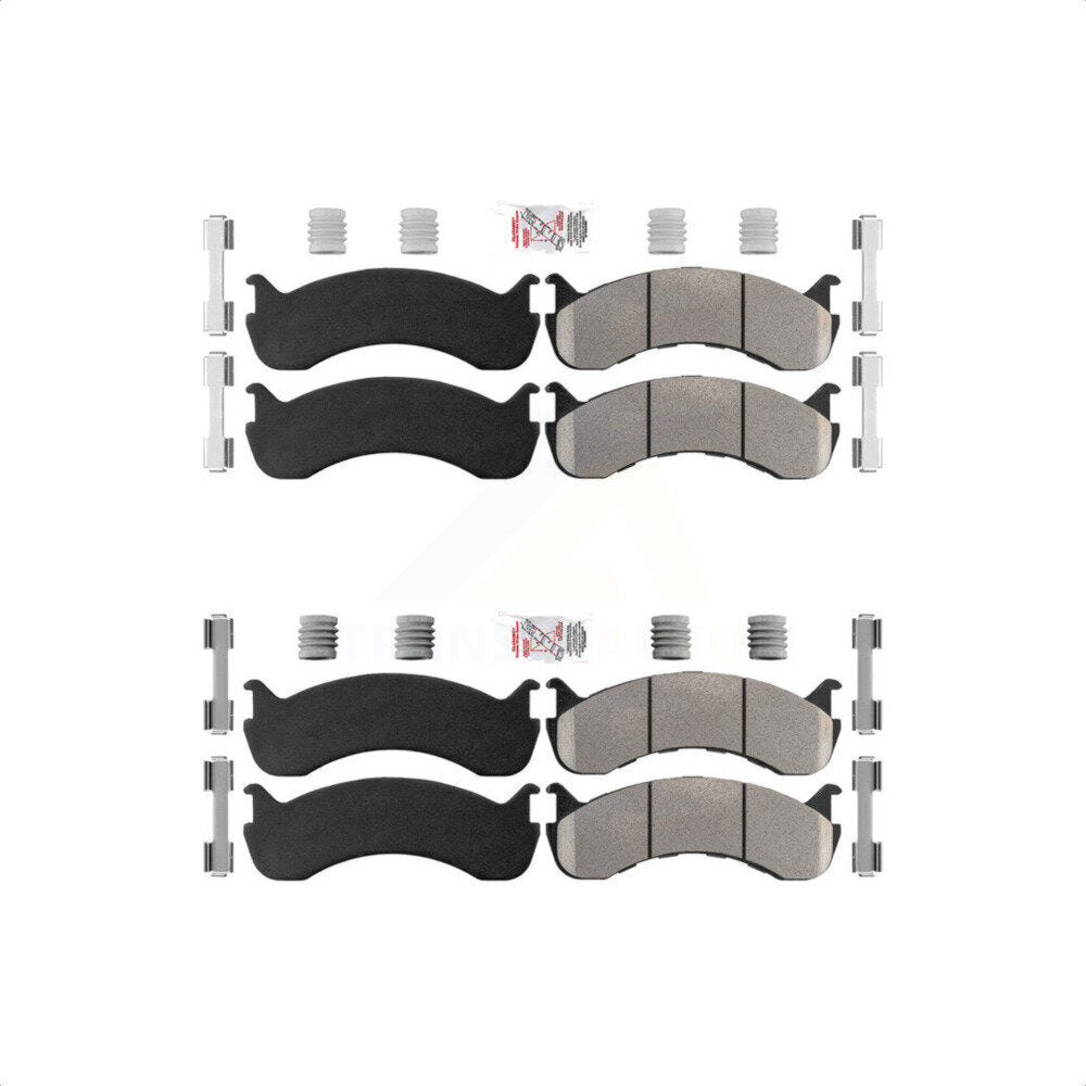 AmeriBRAKES Front Rear Semi-Metallic Disc Brake Pads Kit For 2011-2022 Ford F-59 Commercial Stripped Chassis 24000lbs To 26000lbs GVW KNF-101351