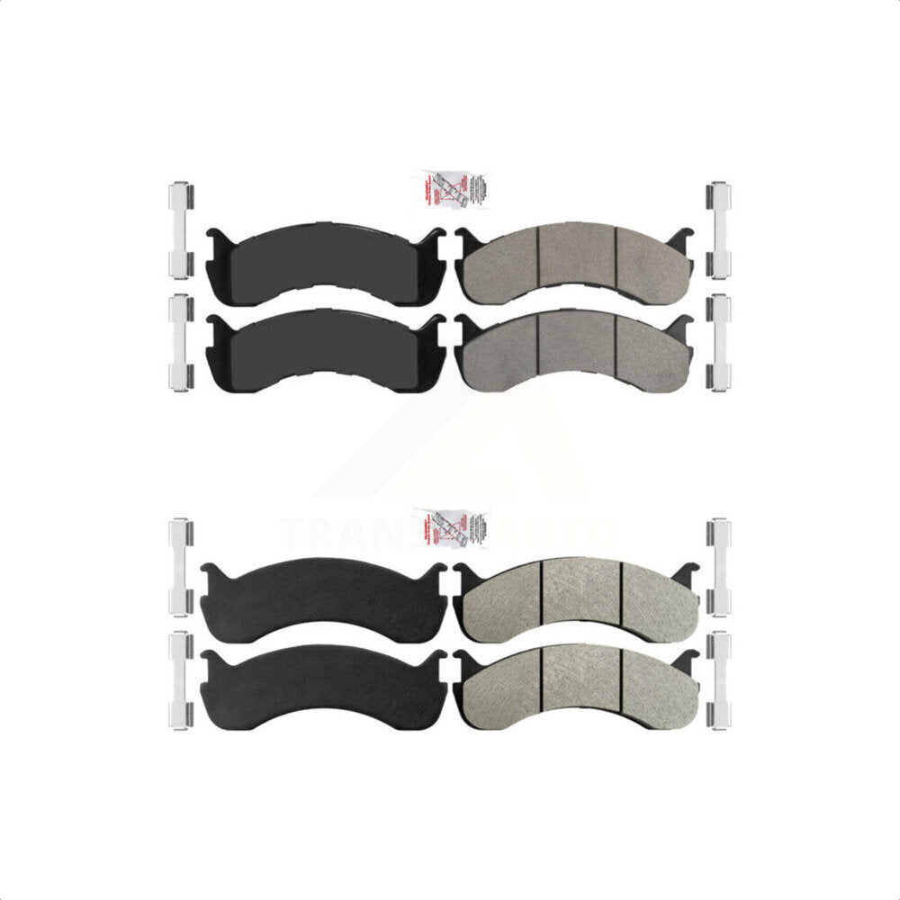 AmeriBRAKES Front Rear Semi-Metallic Disc Brake Pads Kit For 2011-2022 Ford F-59 Commercial Stripped Chassis 24000lbs To 26000lbs GVW KNF-101352