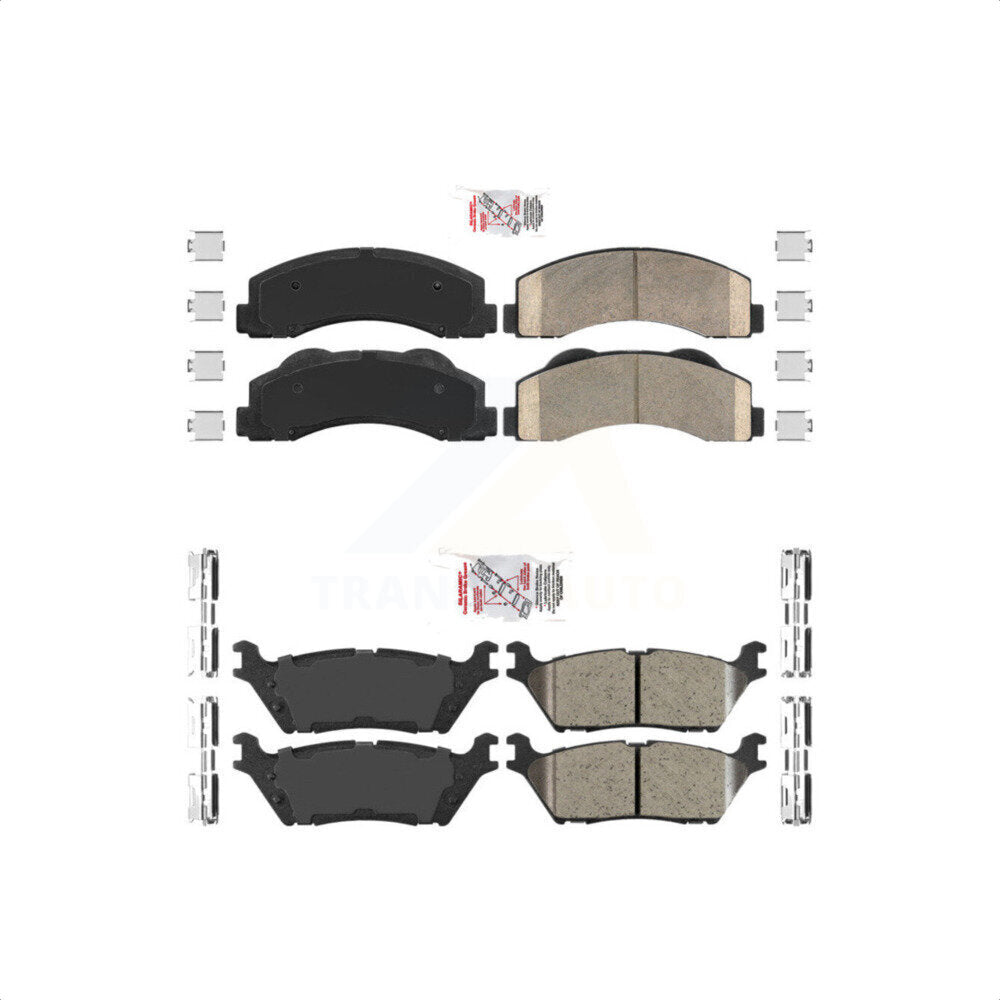 AmeriBRAKES Front Rear Ceramic Disc Brake Pads Kit For 2015-2017 Ford F-150 With Electric Parking KNF-101372