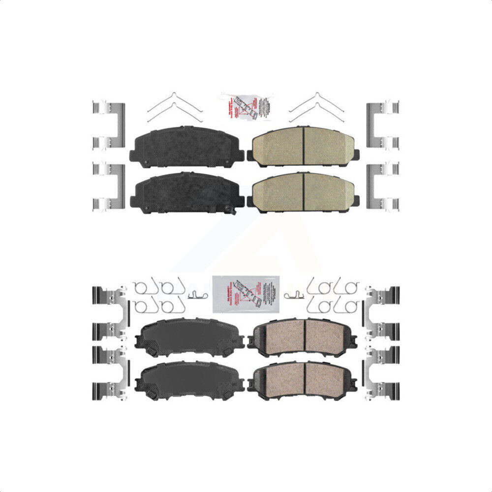 AmeriBRAKES Front Rear Ceramic Disc Brake Pads Kit For 2017-2023 Nissan TITAN KNF-101423
