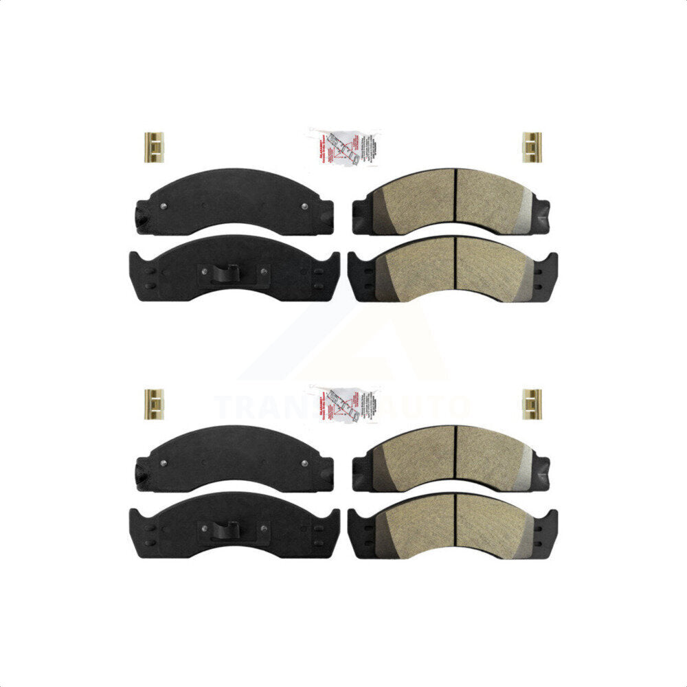 AmeriBRAKES Front Rear Semi-Metallic Disc Brake Pads Kit For Ford E-450 Econoline Super Duty F-Super F-53 Motorhome Chassis F-59 Commercial Stripped KNF-101426