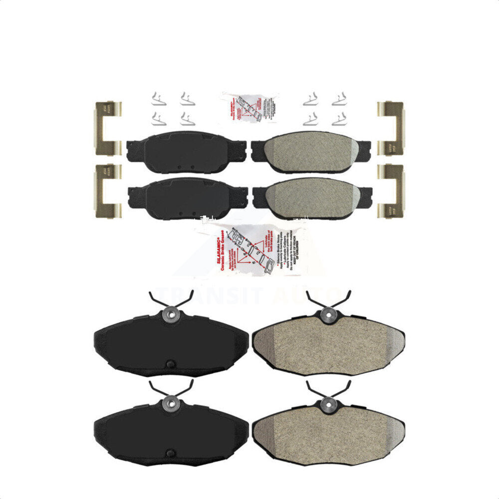 AmeriBRAKES Front Rear Semi-Metallic Disc Brake Pads Kit For Lincoln LS Ford Thunderbird Jaguar S-Type KNF-101435