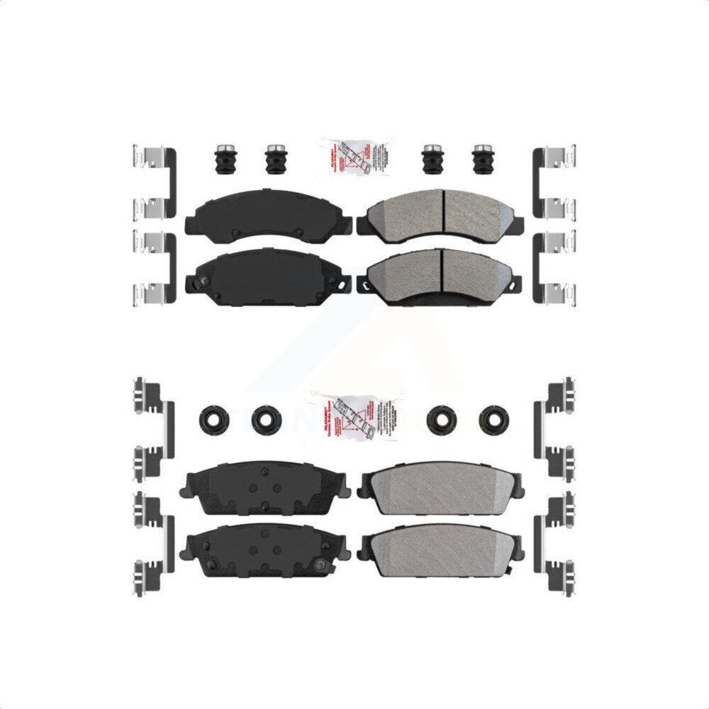 AmeriBRAKES Front Rear Semi-Metallic Disc Brake Pads Kit For 2007-2007 Chevrolet Tahoe GMC Suburban 1500 Yukon Cadillac Avalanche XL Escalade ESV EXT KNF-101448