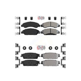 AmeriBRAKES Front Rear Semi-Metallic Disc Brake Pads Kit For 2007-2007 Chevrolet Tahoe GMC Suburban 1500 Yukon Cadillac Avalanche XL Escalade ESV EXT KNF-101448
