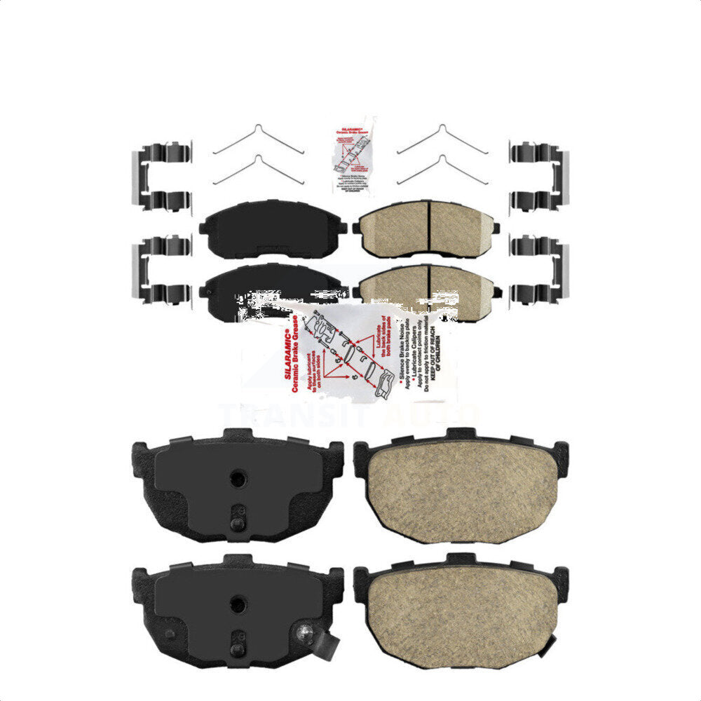 AmeriBRAKES Front Rear Ceramic Disc Brake Pads Kit For 1989-1990 Nissan Maxima rear brakes KNF-101460